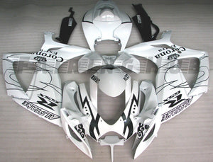 WHITE FAIRING KIT FOR SUZUKI GSXR600 GSXR750 2006-2007