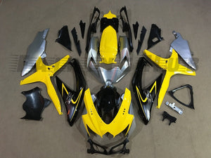 YELLOW SILVER FAIRING KIT FOR SUZUKI GSXR600 GSXR750 2008-2010