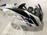 WHITE BLUE FIBERGLASS RACE FAIRING KIT FOR BMW S1000RR 2015-2018