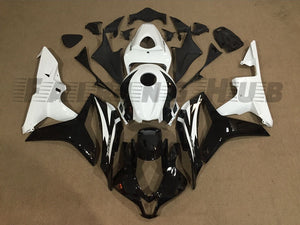 BLACK WHITE FAIRING KIT FOR HONDA CBR600RR F5 2007-2008