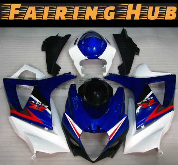 WHITE BLUE FAIRING KIT FOR SUZUKI GSXR1000 2007-2008