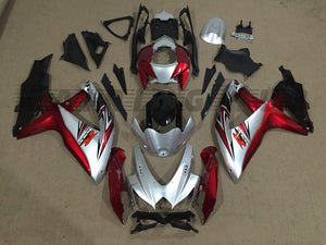 SILVER RED FAIRING KIT FOR SUZUKI GSXR600 GSXR750 2008-2010