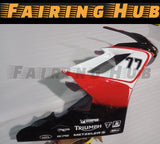 BLACK RED FIBERGLASS RACE FAIRING KIT FOR THRIUMPH DAYTONA 675R 2006-2012