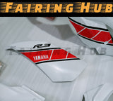 WHITE RED FIBERGLASS RACE FAIRING KIT FOR YAMAHA R3 2019-2021
