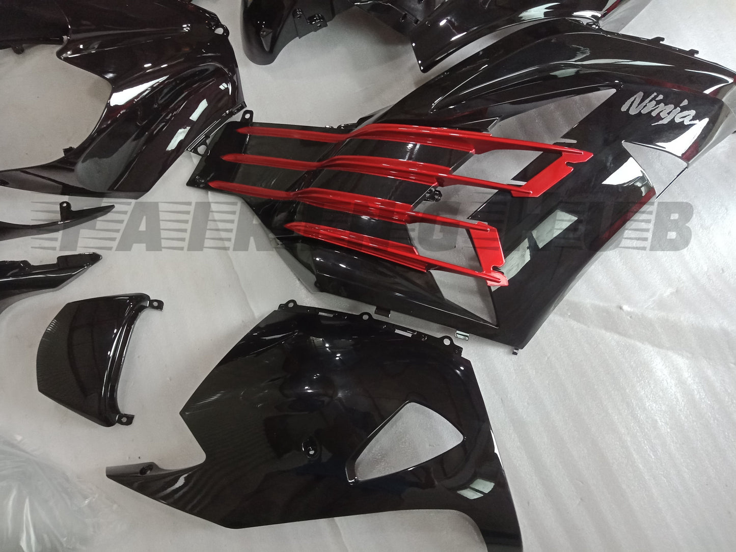 BLACK RED FAIRING KIT FOR KAWASAKI ZX-14R 2012-2023