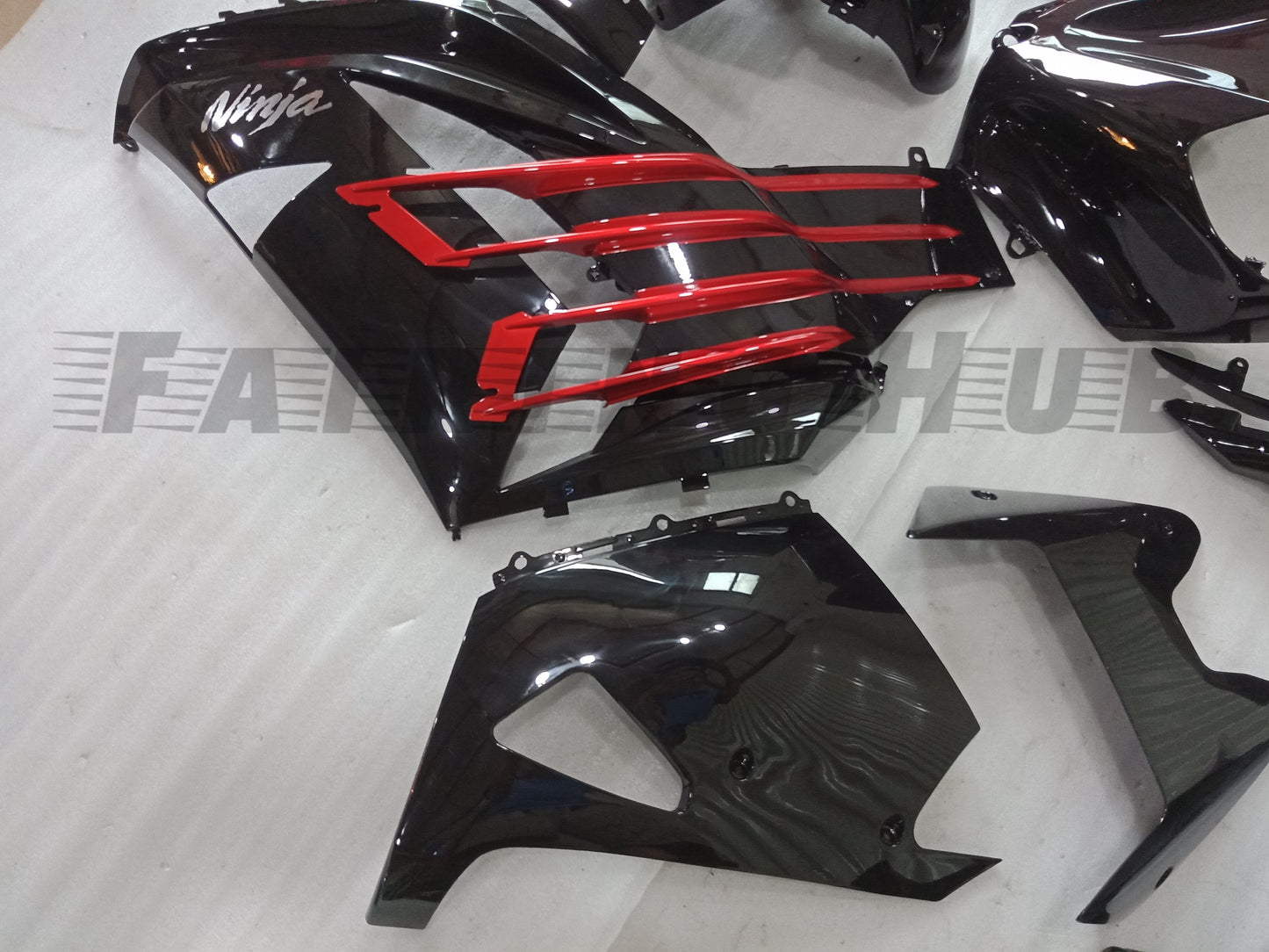 BLACK RED FAIRING KIT FOR KAWASAKI ZX-14R 2012-2023