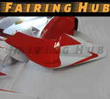 WHITE RED FIBERGLASS RACE FAIRING KIT FOR THRIUMPH DAYTONA 675R 2006-2012
