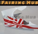 WHITE RED FIBERGLASS RACE FAIRING KIT FOR THRIUMPH DAYTONA 675R 2006-2012