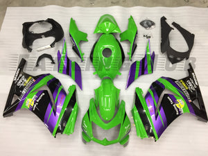 GREEN PURPLE FAIRING KIT FOR KAWASAKI NINJA 250 EX250 2007-2013