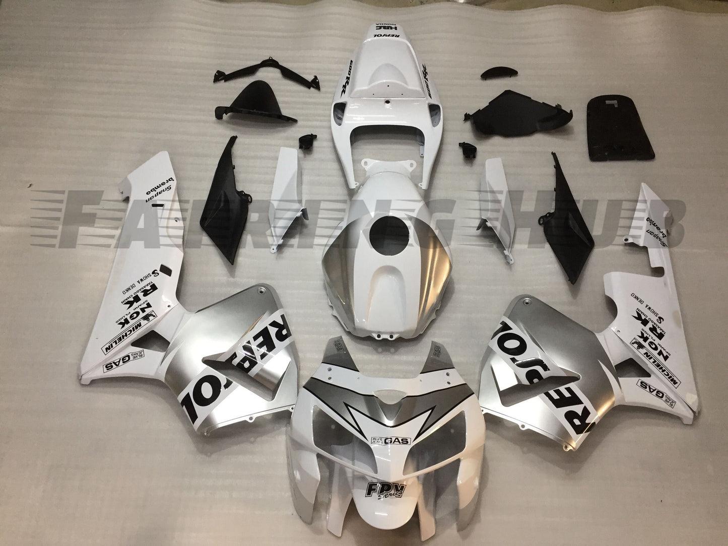 SILVER REPSOL FAIRING KIT FOR HONDA CBR600RR F5 2005-2006