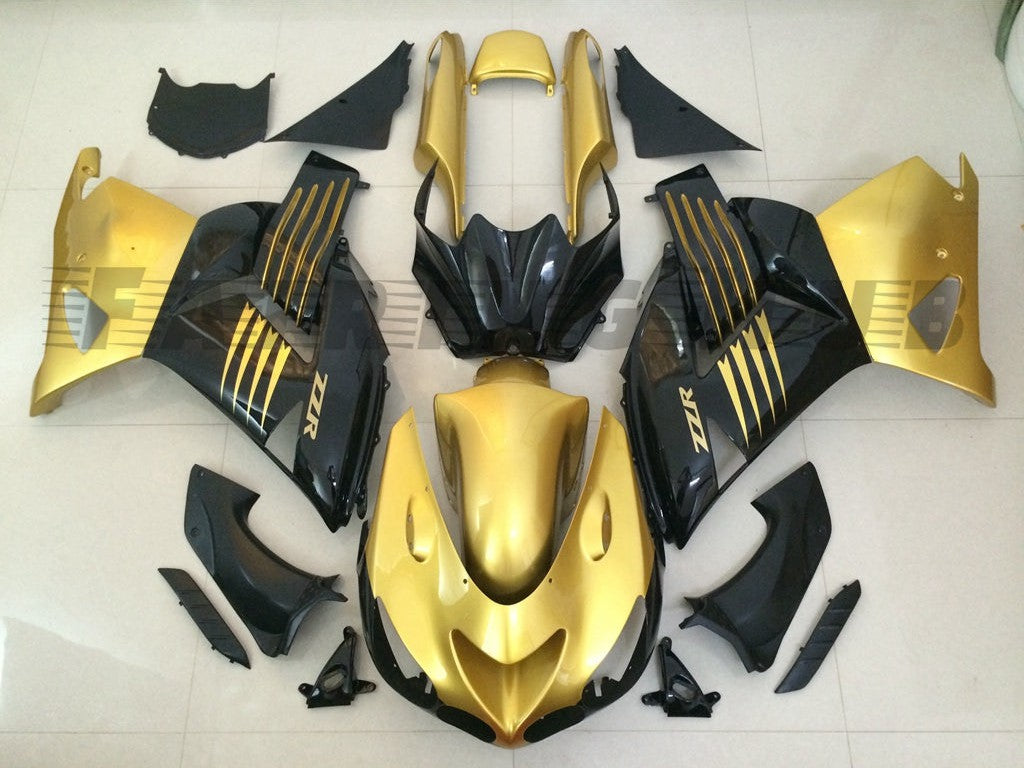 GOLD BLACK FAIRING KIT FOR KAWASAKI ZX-14R 2006-2011