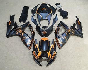 BLACK ORANGE FAIRING KIT FOR SUZUKI GSXR600 GSXR750 2006-2007