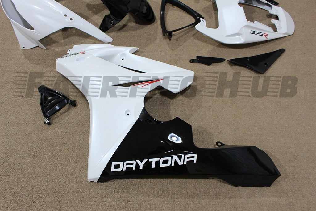 WHITE FAIRING KIT FOR TRIUMPH DAYTONA 675 R 2009-2012