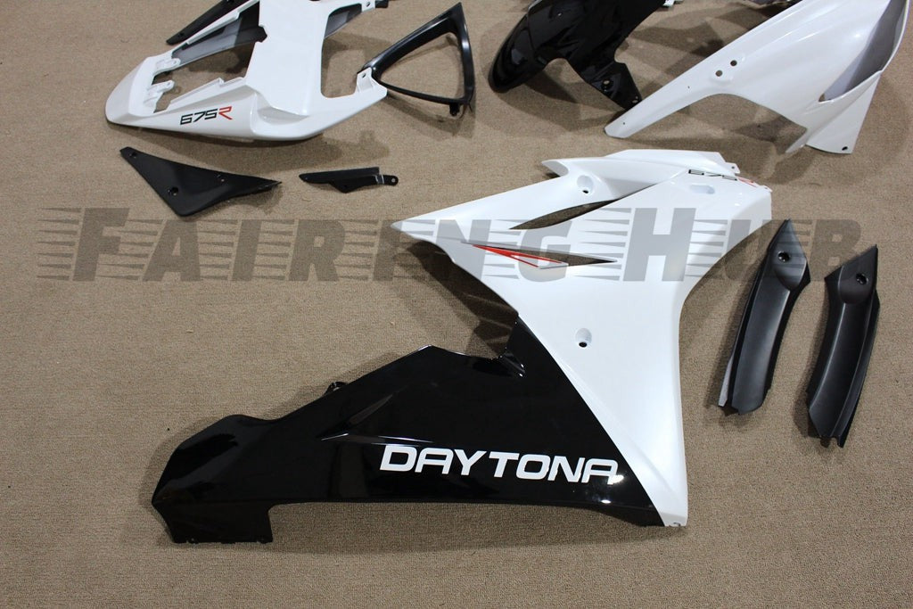 WHITE FAIRING KIT FOR TRIUMPH DAYTONA 675 R 2009-2012